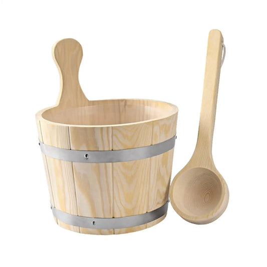 Wooden Sauna Barrel and Ladle Large Capacity